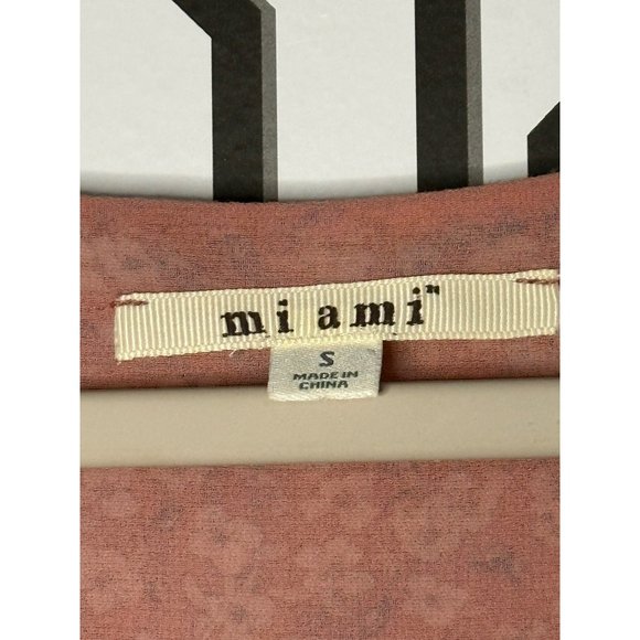 Miami Ladies Pink Pastel Floral Flowy Short V Neck Fit & Flare Dress SZ Small - Picture 5 of 8